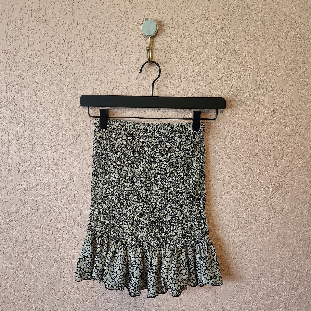 Stockholm Atelier & Other Stories Smocked Ruffle Hem Floral Mini Skirt